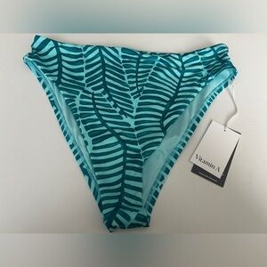 Vitamin A Women’s High Waist Bikini Bottom Leaft Print